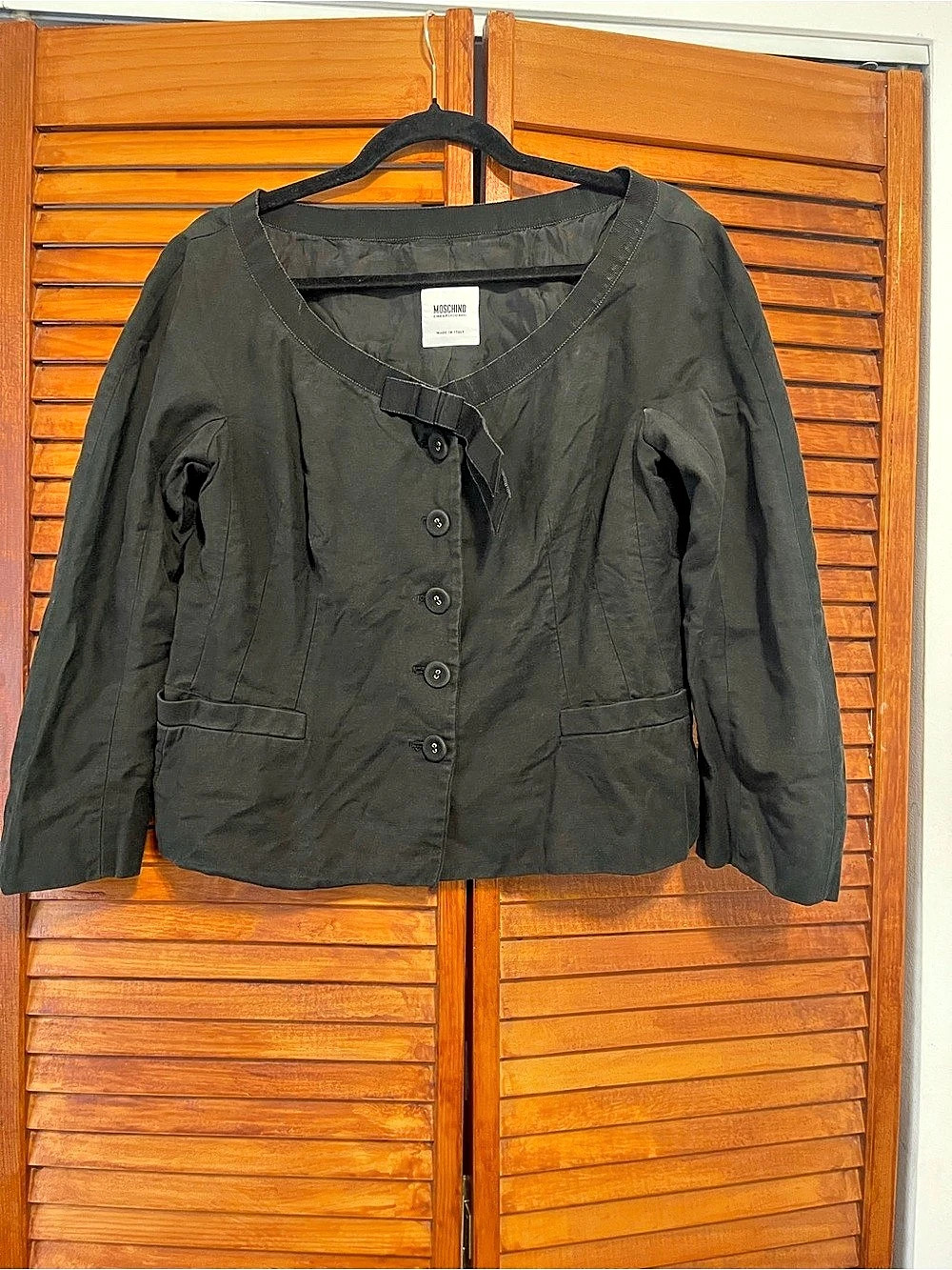Moschino Black Cotton Blend Blazer